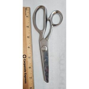 Vintage Canary Pinking Shears Sewing Scissors 7 Inch Chrome Plated Made In Japan